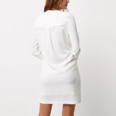 White draped swing dress